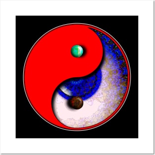 Blue Eye Ying And Yang Posters and Art